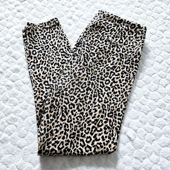 J. Crew cropped leggings leopard cheetah animal print yoga crops pants small - Picture 1 of 7